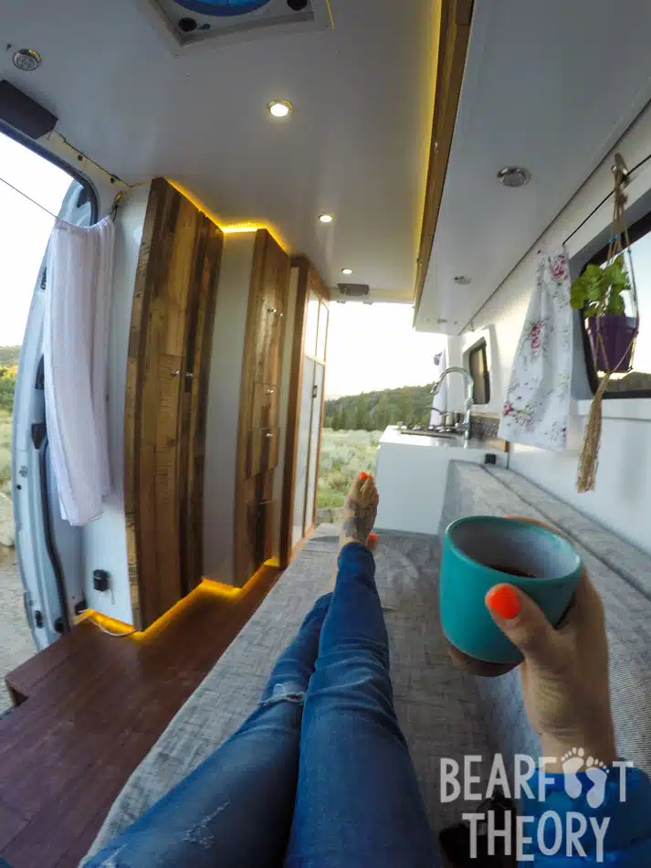 Sprinter Van Conversions - I love the idea of living so small and mobile, but with all the creature comforts of home. Kristen's van looks so spacious yet homely to me.