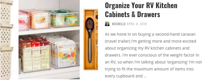 Organize your RV kitchen cabinets and drawers