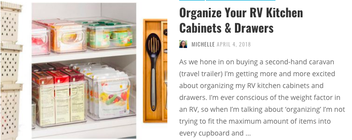 Organize your RV kitchen cabinets and drawers