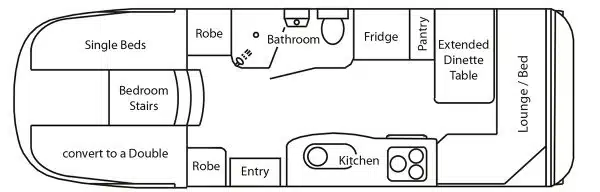 Travelhome Macquarie 23ft Fifth Wheel layout