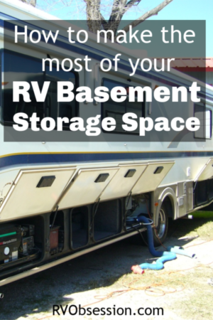 If you're looking for RV Basement Storage Solutions, we've got some simple yet effective ideas here for you... and a couple of tricks to watch out for. #RVBasementStorageSolutions