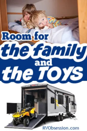 toy hauler travel trailer for taking the family and the toys