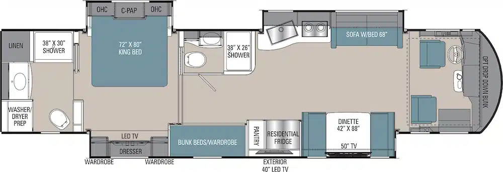 Coachmen RV Sportscoach 402TS layout