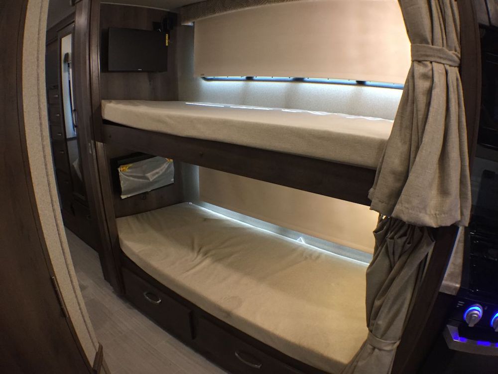 Bunk beds inside the Entegra Coach Vision 29F