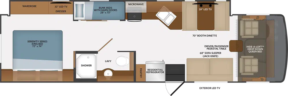 Fleetwood RV Flair 34J floorplan