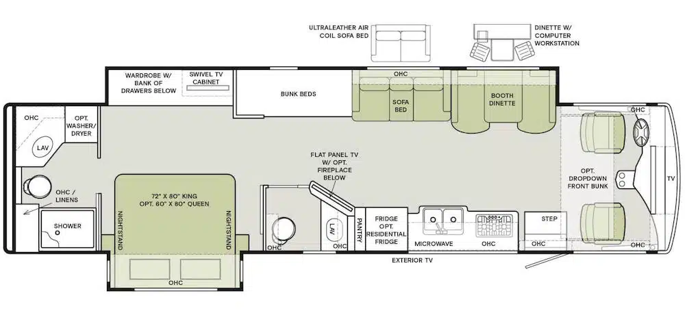 Tiffin Open Road Allegro RV floorplan