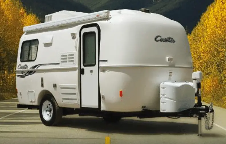 White egg-shaped camper