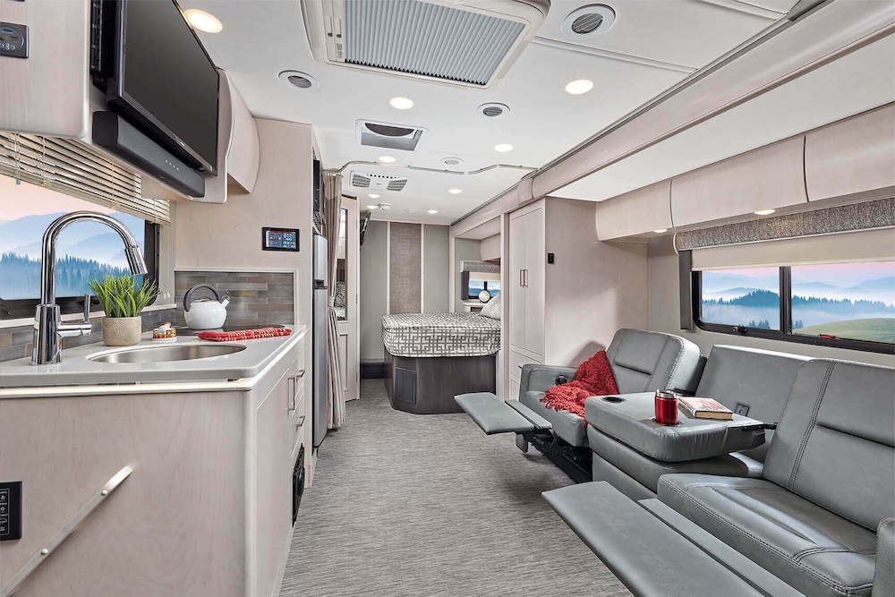 The Small Class C Motorhomes Available, Class C Rv With King Bed And Outdoor Kitchen