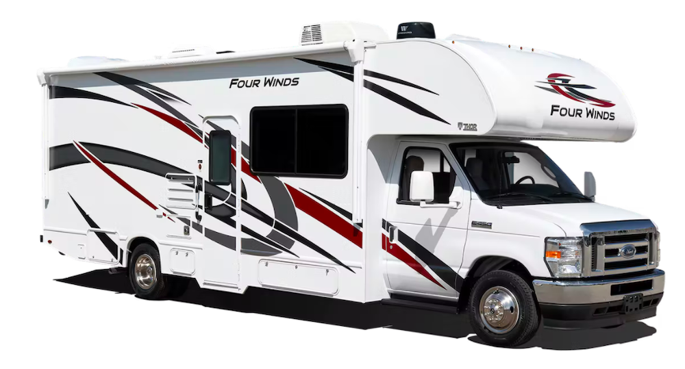 Exterior view of Thor Four Winds Class C RV.