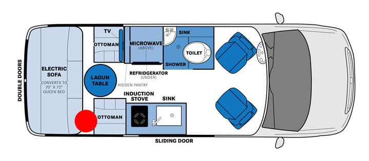 Floor plan of Pleasure_Way Ascent TS Class B RV.