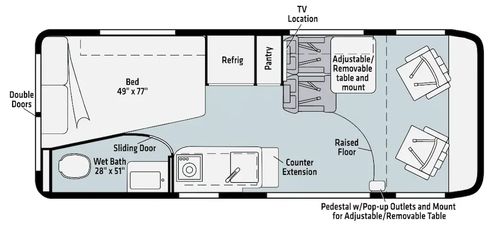 Winnebago Class B motorhome floor plans.