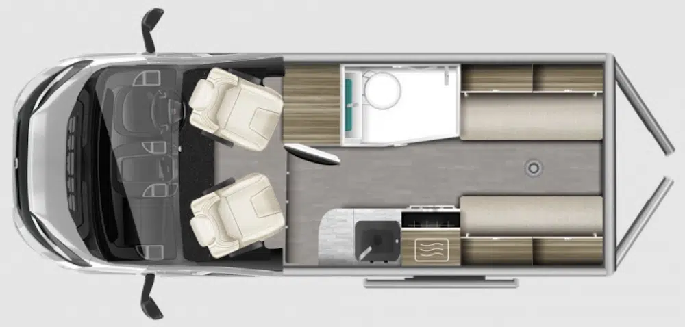 2023 Auto-Trail V-Line SE 540 camper van floorplan.