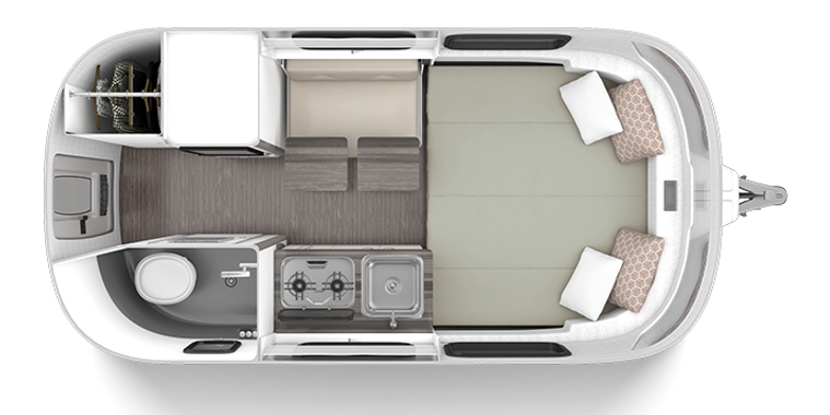 Floorplan of Airstream Next fiberglass camper